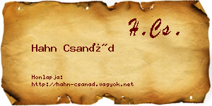 Hahn Csanád névjegykártya
